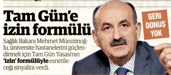 Yenişafak – Tam Gün’e İzin Formülü 15.03.2013