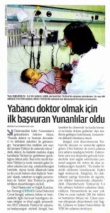 Zaman - Yabancı Doktor Olmak İçin İlk Başvuran Yunanlılar Oldu